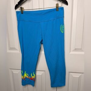 Zumba Fitness Blue Leggings with Flame Design